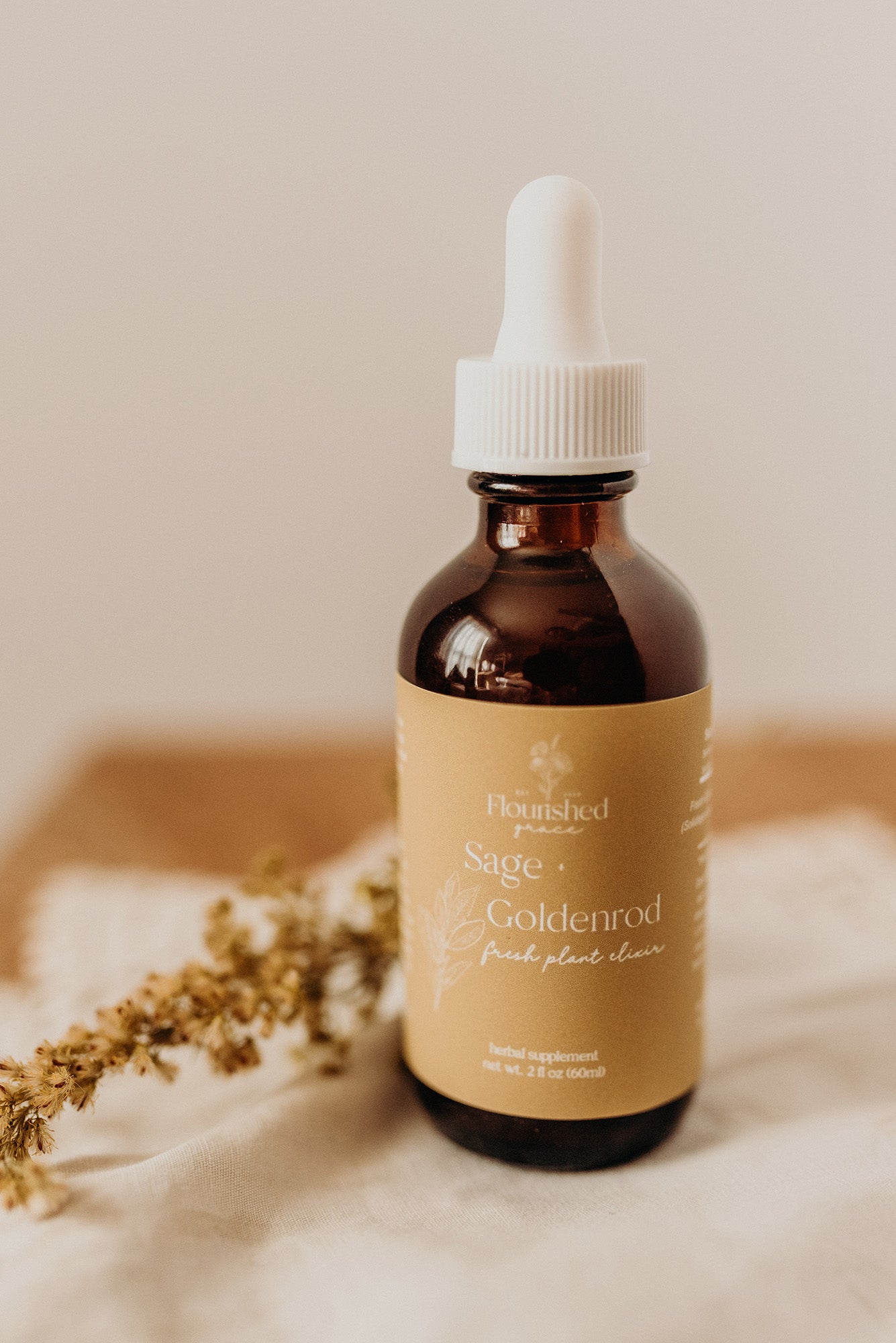 Sage + Goldenrod Fresh Plant Elixir Flourished Grace